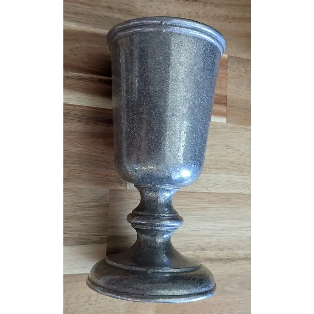 Vintage Carson Freeport PA Pewter Goblets Set of 2 Wine Chalices Tavern 7
